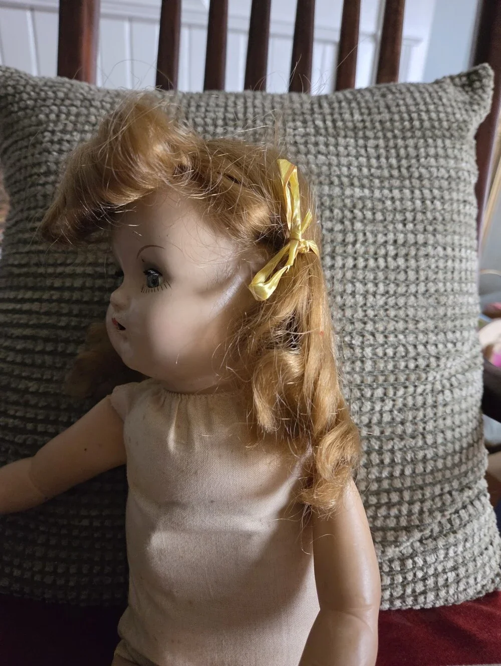 Vintage Baby Doll Cries & Sleeps Teeth Composition Head